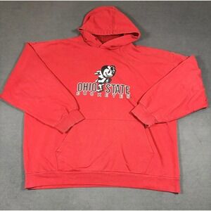 Vintage Big Ball Sports Hoodie Mens XL Red Ohio State Buckeyes Brutus Pullover